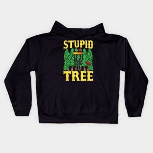 Stupid Tree Disc Golf Gifts Funny Frisbee Golf Tee Golfing Kids Hoodie